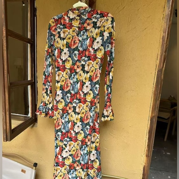 Doen Musetta floral-print silk midi dress NEW without tag - Picture 10 of 10